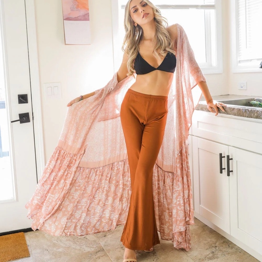 Blush Maxi Free Flow Paisley Duster Kimono